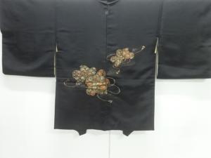 菊梅模様織り出し一つ紋絵羽織